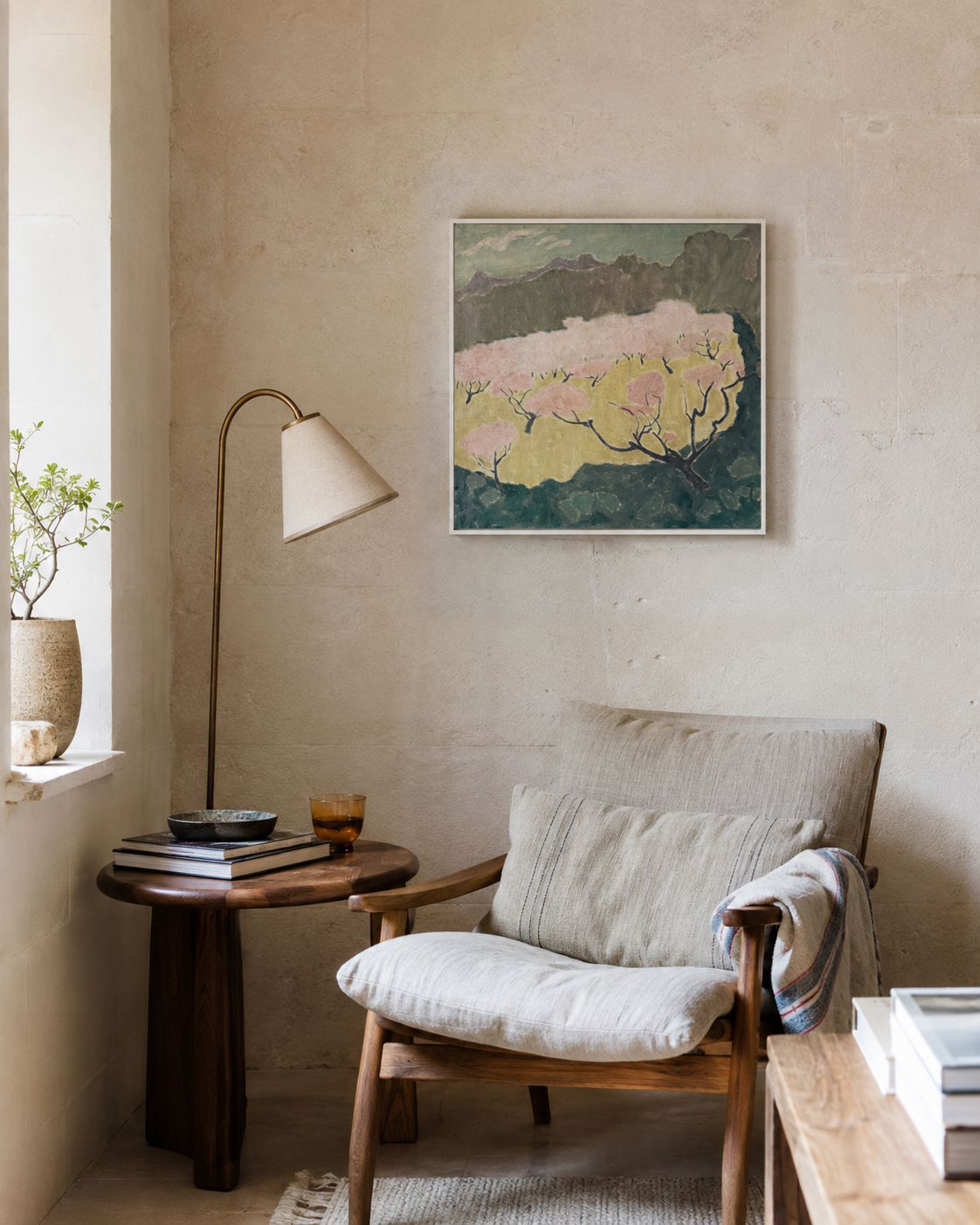 peach blossom no. 09 – oil painting on canvas 60×60 cm
