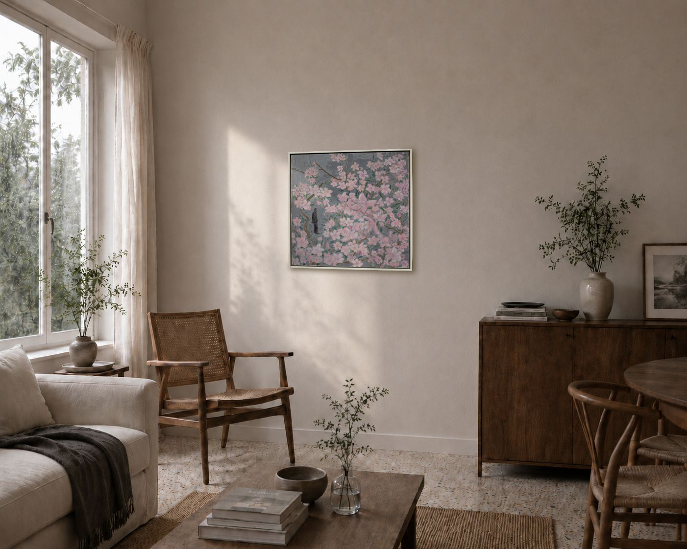 peach blossom no. 13 – oil painting on canvas 60×60 cm
