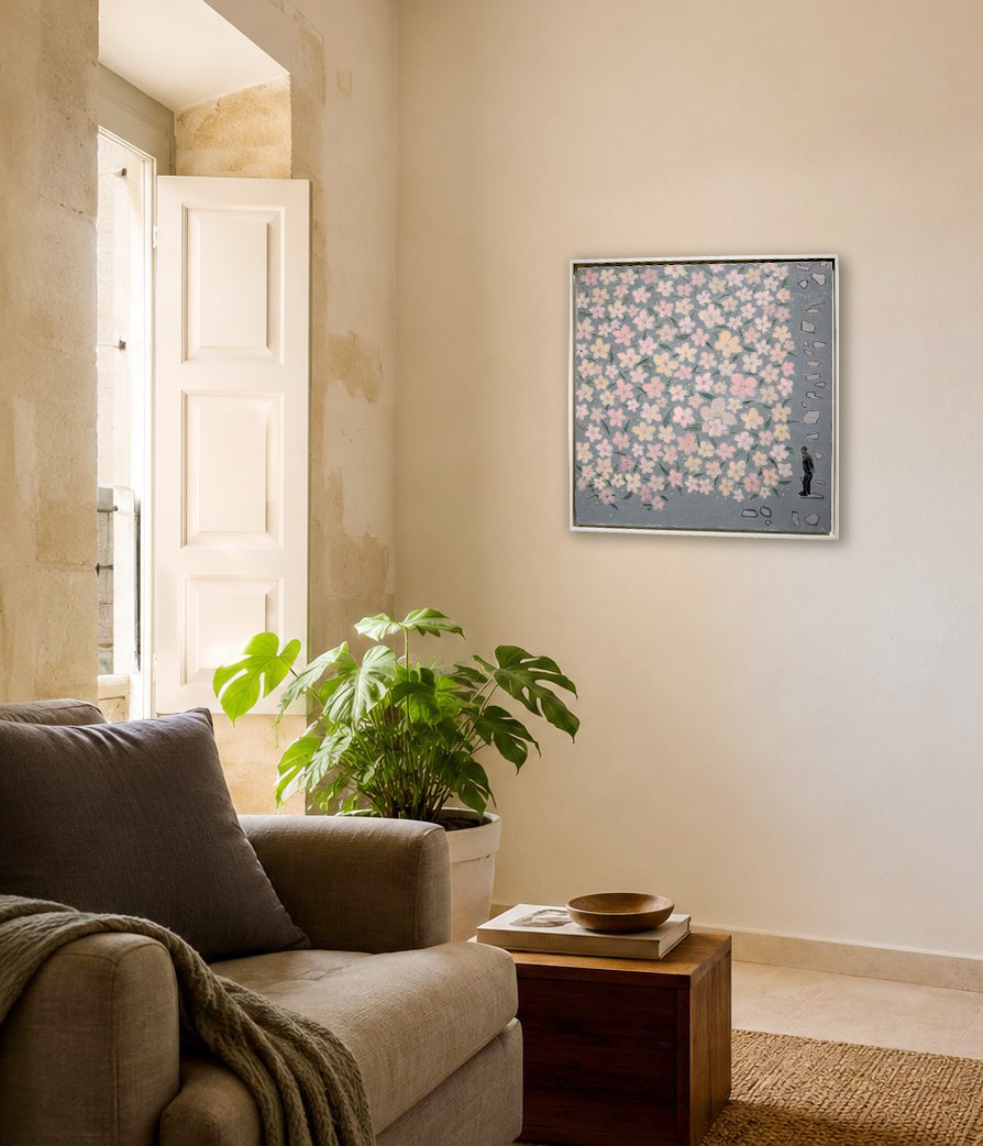 peach blossom no. 14 – oil painting on canvas 60×60 cm