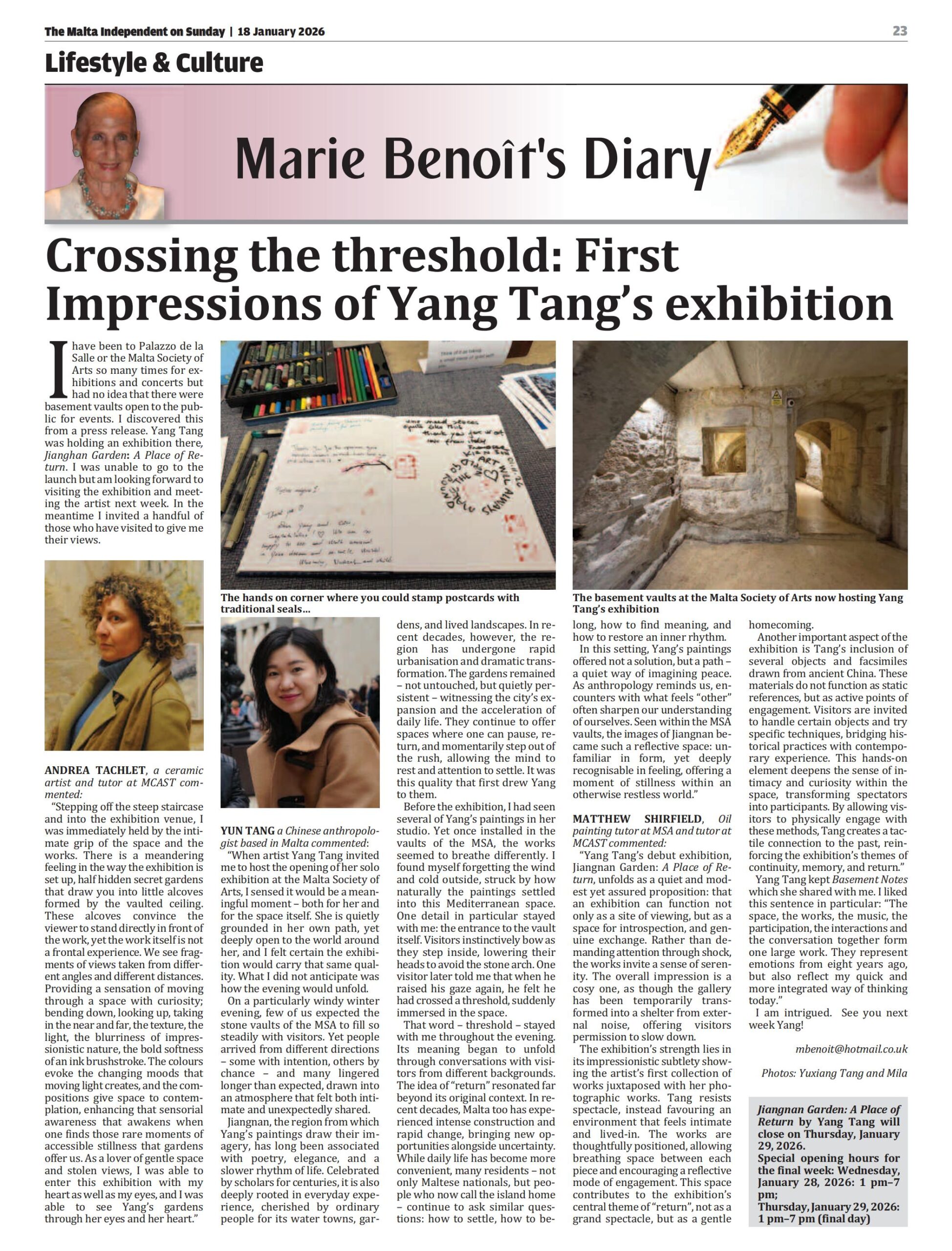 A Place of Return diary 18 jan ì 01